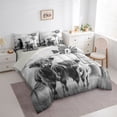 thumbnail image 3 of Castle Fairy Teens Highland Cattle Bedding Comforter Set,Cabin Windmill Queen Bedding Sets, 3 of 8