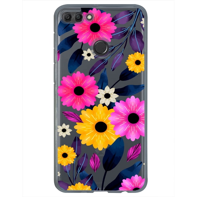 Funda para Huawei Y9 2018 Colección Floral Amarillo Magenta
