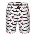 thumbnail image 4 of Kdxio Christmas Dachshund Pattern Mens Casual Shorts - Drawstring Summer Beach Sports Shorts for Men, 4 of 9