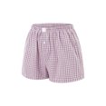 thumbnail image 4 of Honganda Women’s Button Front Plaid Shorts Lounge Shorts Bottoms Boxer Shorts, 4 of 8