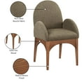 thumbnail image 2 of Meridian Furniture Waldorf Olive Boucle Fabric Dining Arm Chair, 2 of 8
