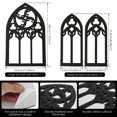 thumbnail image 3 of Pcapzz 3Pcs Gothic Mirror Arched Window Wall Mirror Set Gothic Wall Mirror Decor Cathedral Arched Mirror Decor Self-Adhesive Arched Wall Mirror for Indoor Entryway,A, 3 of 11