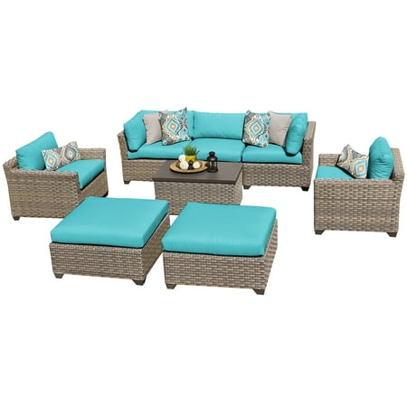 Hampton 8 Piece Outdoor Wicker Patio Furniture Set 08a Walmart Com