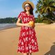 thumbnail image 4 of Balery Hohoho Vestidos sueltos de manga corta para mujer, vestidos de verano 2025, vestidos casuales de corte A con vuelo., 4 of 6
