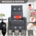 thumbnail image 2 of SESSLIFE Massage Recliner Chair, Manual Reclining Chair with Swivel Rocking & Lumbar Heat, Timer Function, Modern Fabric Living Room Chair, Gray, 2 of 8