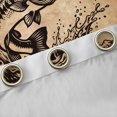 thumbnail image 4 of Manfei Farmhouse Bass Fish Curtains and Drapes Pack of 2 (52x63 Each), Fishing Hook Black Out Curtains, Tan Black, 4 of 6