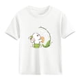 thumbnail image 2 of Kids Girl Boy Easter Egg Tshirts Short Sleeve Tops Tee for Child Boat Neck Graphic Cute Animal Bunny Summer Fall Tee Shirt 2026 Clothes Y2K 7 Years, 2 of 6