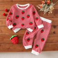 thumbnail image 2 of Baby Girl Outfits Toddler Fall Winter Clothes Cute Long Sleeve Sweatshirt Tops Pants Set Infant 2Pcs Clothing, 2 of 9