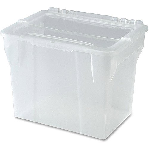 IRIS Letter Size SplitLid Hanging File Storage Box, Clear