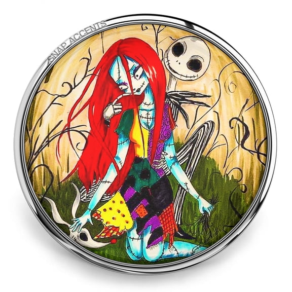 Snap Jewelry Nightmare Before Christmas Ginger Charm 18MM Halloween Button, For Interchangeable DIY Customizable Accessories