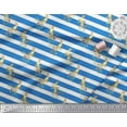 thumbnail image 3 of Soimoi Blue Silk Fabric Stripe & Victoria Pigeon Bird Decor Fabric Printed Yard 42 Inch Wide, 3 of 3