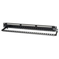 thumbnail image 3 of 24-Port 1U Rack-Mount Cat5e/6 Offset Feed-Through Patch Panel with Cable Management Bar, RJ45 Ethernet, TAA, 3 of 3