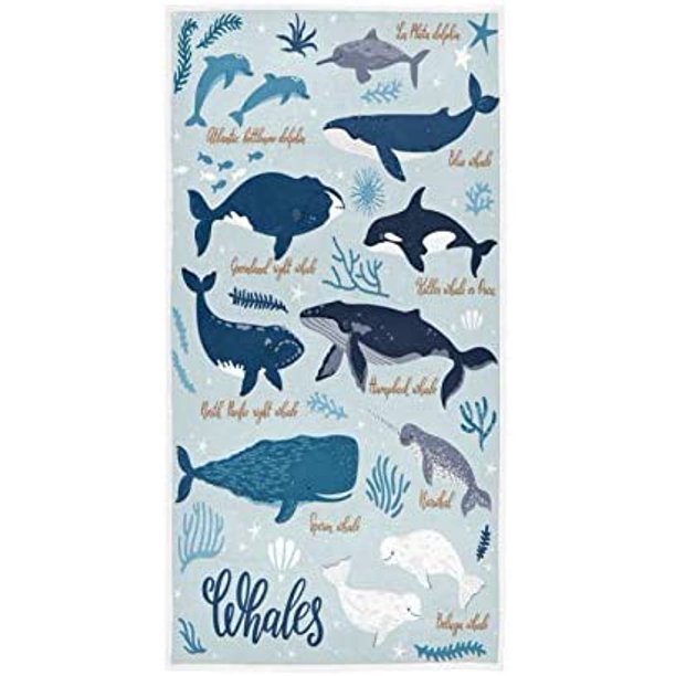 Whales Guest Hand Towels for Bathroom Ocean Sea Kitchen Dish ...