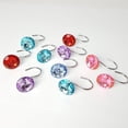 thumbnail image 2 of Ganchos para cortina de ducha, 12 piezas Ganchos para cortina de baño con diamantes de imitación acrílicos Ganchos de ducha decorativos para baño, cortinas y forro Adepaton LRWJ060-4, 2 of 6