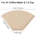 thumbnail image 2 of Fafa-1 Filtres à Café Cône, Lot de 200 Taille 1-2 Tasses Filtre à Papier Brun Naturel Non Blanchi Jetable pour Machine à Café, Maison, Bureau, 2 of 4