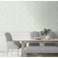 thumbnail image 4 of Seabrook Designs Morning Mist Genevieve Damask Prepasted Wallpaper, 4 of 8