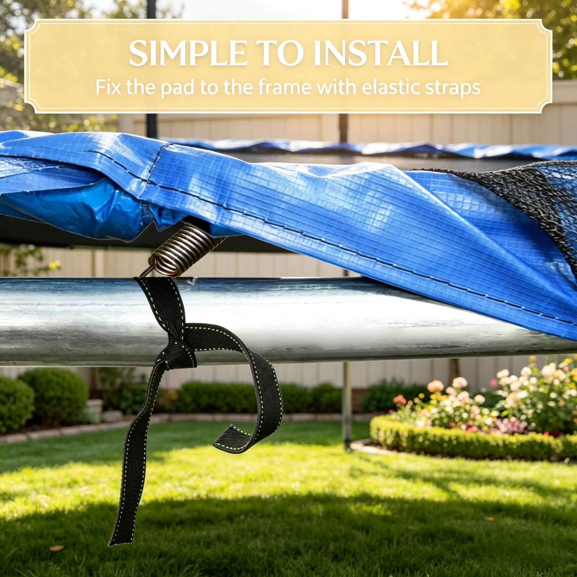 14ft Trampoline Replacement Pad with Elastic Straps Safety Cover