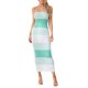 thumbnail image 5 of Lucakuins Mujer Bodycon Maxi Vestido Largo, Verano Sin Mangas Bandeau Contraste Color Acanalado Vestido de Punto Lucakuins  moda, 5 of 9