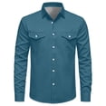 thumbnail image 4 of StSilkitty Mens Long Sleeve Shirts Solid Color Button down Collared Shirt with Pocket Lightweight Soft Casual Tops, 4 of 8