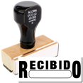 thumbnail image 1 of Large Recibido Rubber Stamp, Wooden Handle Rubber Stamp, Laser Engraved Dies, Impression Size 7/8" tall x 2-1/4”, Uses a Separate Stamp Pad, 1 of 10
