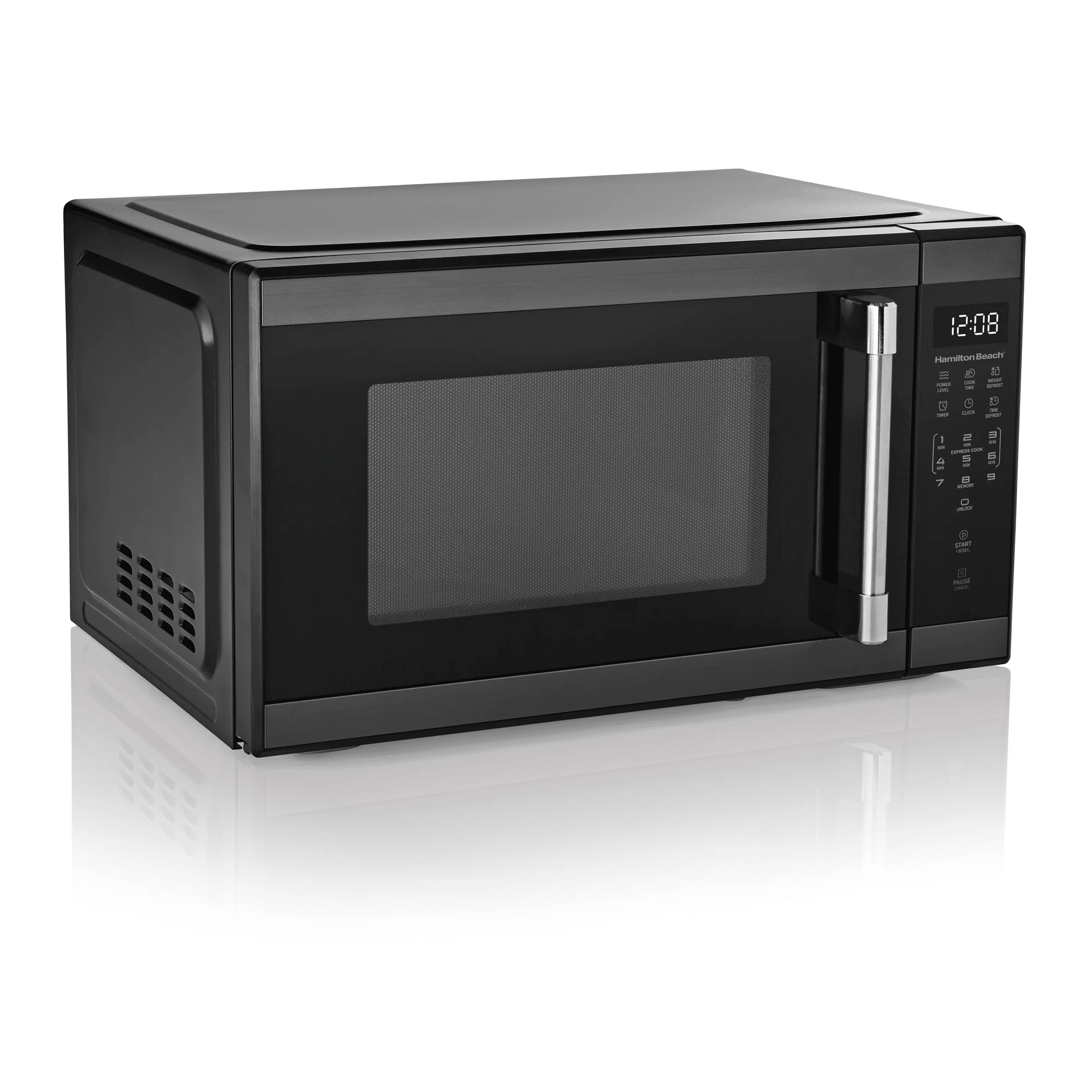 Hamilton Beach 1.1 cu ft Countertop Microwave Oven in Black Stainless Steel
