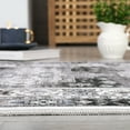 thumbnail image 2 of FairOnly Low Pile Stain Resistant Carpet for Living Room 4' x 6' Washable Vintage Oriental Medallion Rug, Grey, 2 of 7
