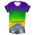 thumbnail image 2 of BOOMILK Mardi Gras T Shirts for Women Trendy Print Crew Neck Tunics Loose Short Sleeve Summer Graphic Tees Plus Size, 2 of 3