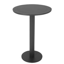 Benjara Keli 43 Inch Outdoor Bar Table, Smooth Gray Aluminum, Foldable Design