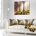 thumbnail image 2 of Designart Early Morning Shadows of Forest - Forest Throw Pillow - 18x18, 2 of 4