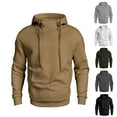 thumbnail image 5 of Chiccall Mens Turtleneck Hoodies Casual Fleece Sweatshirt Solid Stylish Pullover Hoodie with Pockets, 5 of 5