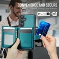 thumbnail image 5 of JEEHOOD Case For Samsung Galaxy A33 5G, RFID Blocking Compatible With MagSafe Detachable 2 In 1 Wallet With Snap fastening Card Holder,PU Leather Case,Kickstand Magnetic Protective Cover,Blue, 5 of 8