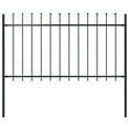 thumbnail image 5 of vidaXL Garden Fence Patio Privacy Screen Fence Wall with Spear Top Steel Black, 5 of 82