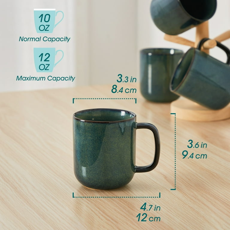 Malacasa Stoneware Coffee Mugs Set, 12 oz Coffee Cups Set of 4, Dishwasher  & Microwave Safe, Green