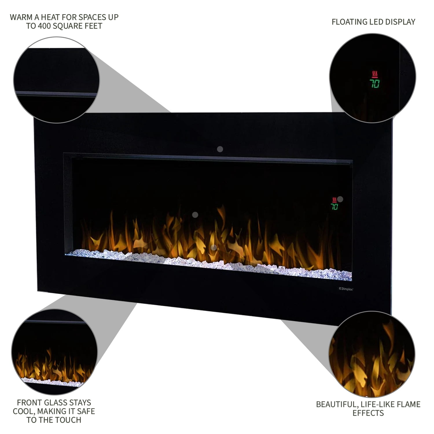 Dimplex Nicole 43 inch Wall Mount Electric Fireplace - Black, DWF3651B -  Walmart.com