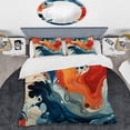 thumbnail image 2 of Designart "River of Blue and Orange Liquid Ink III" Abstract Liquid ink Bedding Covert Set - Abstract Blue Modern Bed Set With 2 Shams, 2 of 5