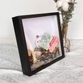 thumbnail image 5 of Walnut Wood Shadow Box Display Case with Glass Front, Deep Square Design, Brown Finish, for Memory Keepsakes and Photo Wall Display, Wooden Picture Frame, 5 of 6