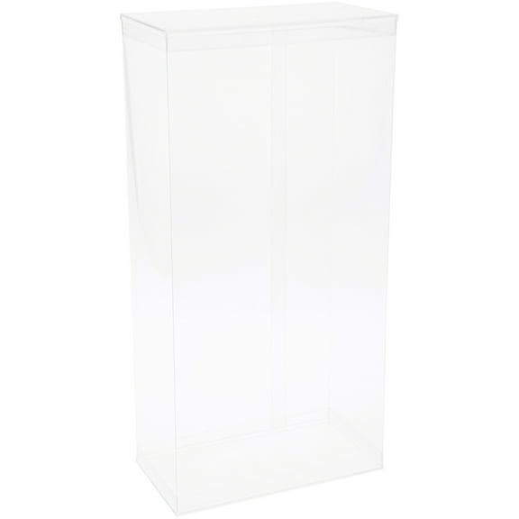 DollSafe Deluxe Clear Folding Display Case with Acrylic Top and Base for 17-18 inch Dolls or Action Figures, 9.5" W x 5" D x 19" H