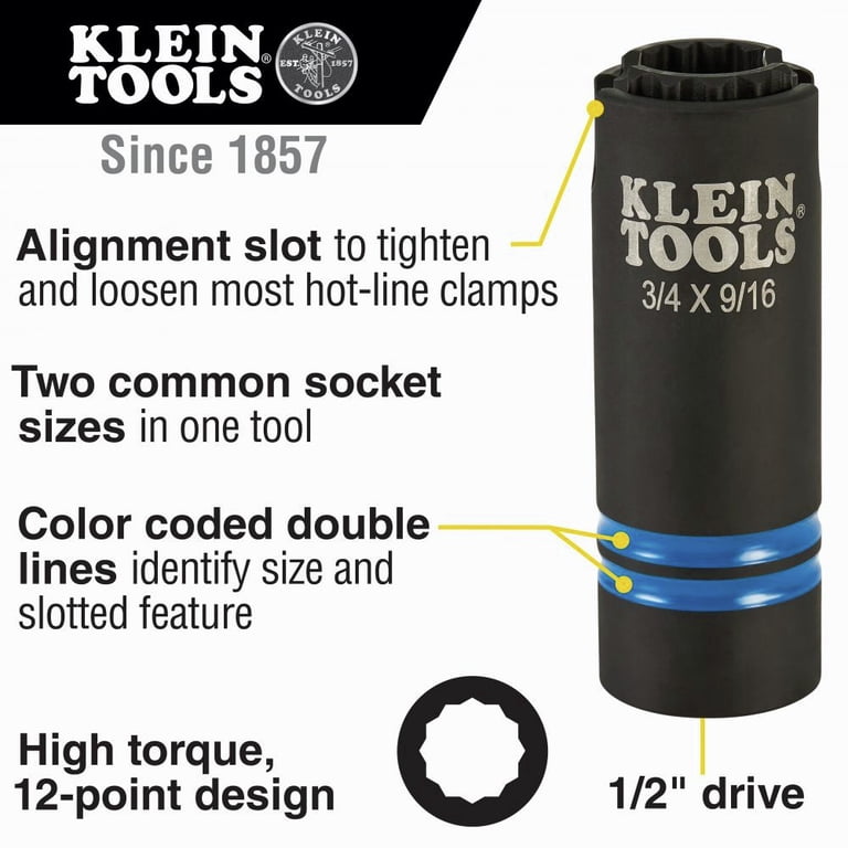 Klein Tools 66031 Steel Screwdriver Slotted Impact Socket