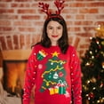 thumbnail image 3 of Ugly Christmas Sweater, Knit Sweater Women Men Funny Christmas Tops, Holiday Pullover Sweater with Long Sleeves, 3 of 7
