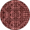 thumbnail image 1 of Ahgly Company Indoor Round Abstract Red Modern Area Rugs, 5' Round, 1 of 4