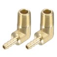 thumbnail image 6 of Uxcell Brass Hose Barbed Fitting Elbow Male Thread Right Angle Pipe Connector 3/16", 6 of 6