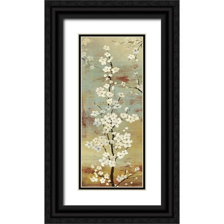 Jensen Asia 10x18 Black Ornate Wood Framed with Double Matting Museum Art Print Titled - Blossom Canopy II