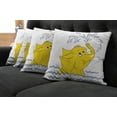 thumbnail image 2 of Ambesonne Animal Throw Pillow Cover 4 Pack, Cartoon Water, 18", Pale Blue Yellow, 2 of 6