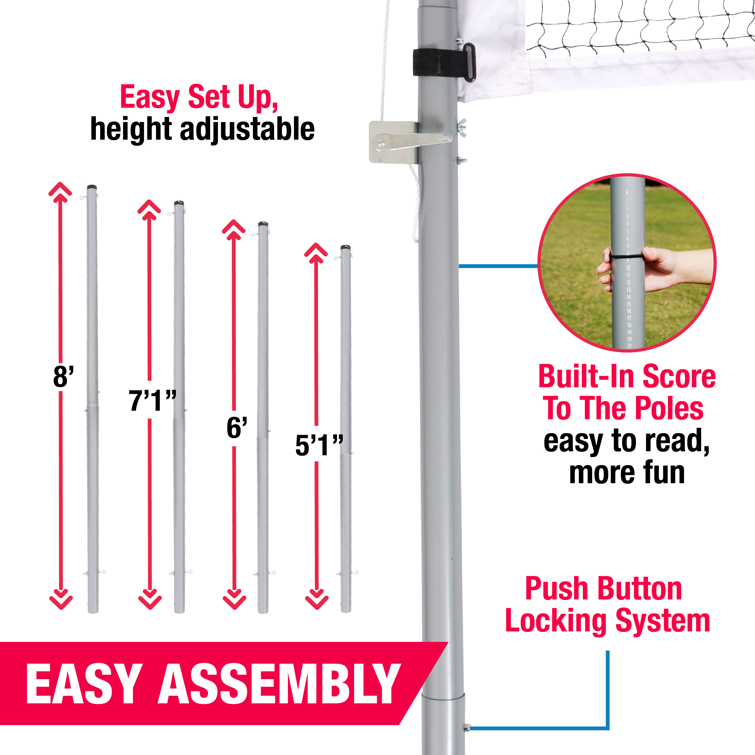 MD Sports Volleyball And Badminton Set With Steel Poles photo 4