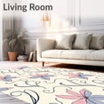 thumbnail image 2 of ODIKA 6'x9' Machine Washable Non-Slip Area Rug, Art Nouveau Scrollwork with Stylized Petal Flourishes High Traffic Rug, Ivory, 552819, 2 of 7