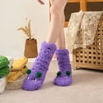 thumbnail image 4 of Oksale Fuzzy Socks for Women Non Slip Christmas Floor Socks Casual Soft Comfy Slouchy Holiday Stocking Purple Free Size, 4 of 7