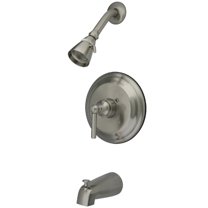 Kingston Brass KB2638EL Elinvar Tub & Shower Faucet, Brushed Nickel