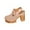 Khaki, variant on Women's Sandals,Women's Fashionable Casual Solid Color Closed-Toe High Heels Heel Slippers