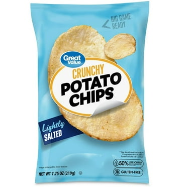 Great Value Lightly Salted Original Potato Chips, 7.75 oz