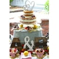 thumbnail image 5 of Double Open Heart Cake Topper Silver and White Wedding decor decoration centerpiece, 5 of 5